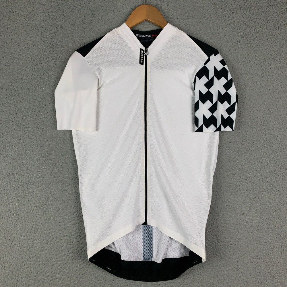 Assos Equipe RS Aero Jersey Men's XL White Short Sleeve Full Zip Stretch Cycling